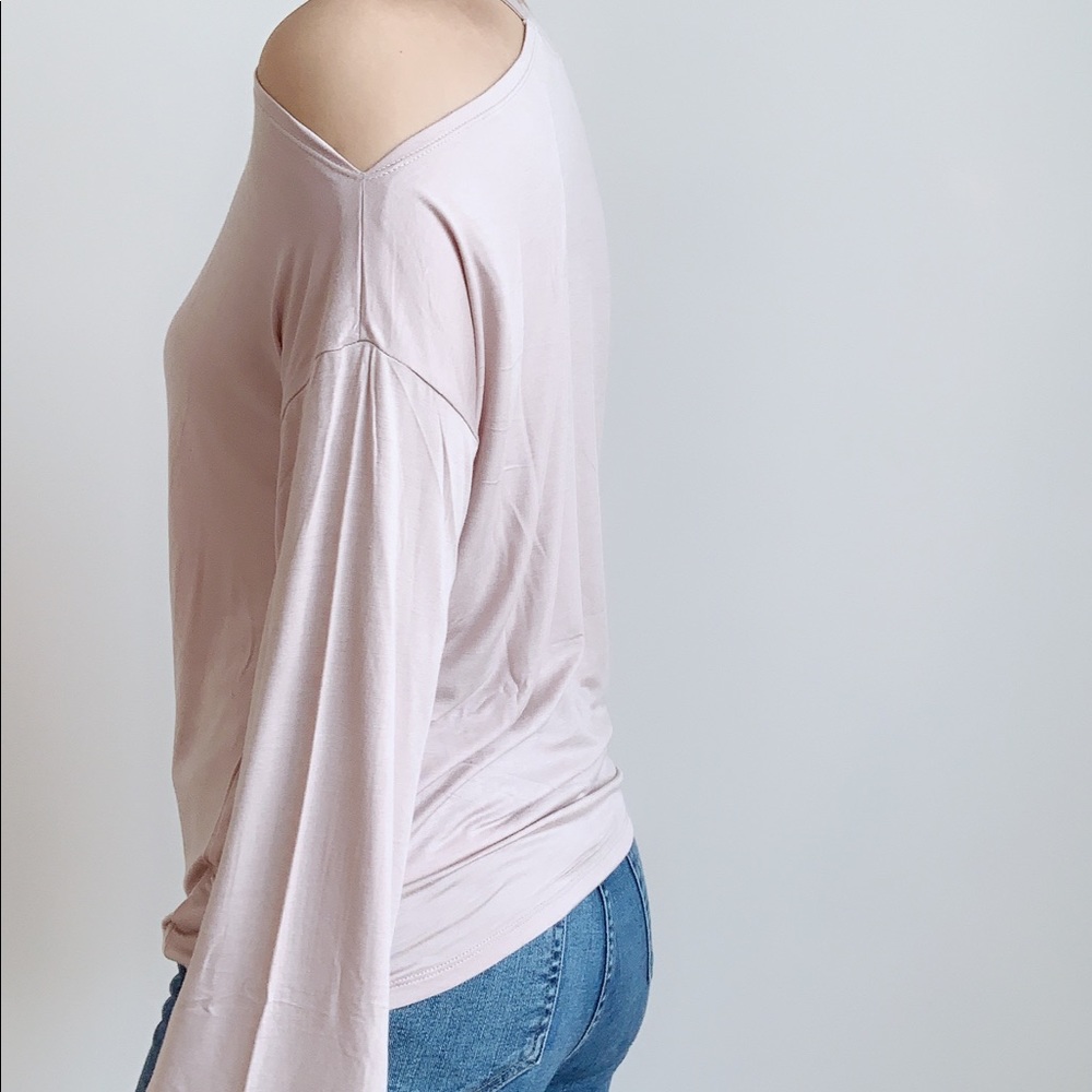 COMFY DROP SHOULDER CUT OUT LONG SLEEVE TOP - Picture 8 of 9